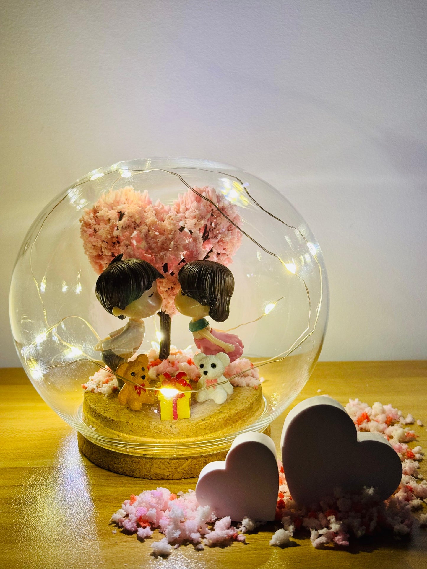 Blossom Glass Dome Lamp USB Plug-in (Cherry Blossom Kiss)