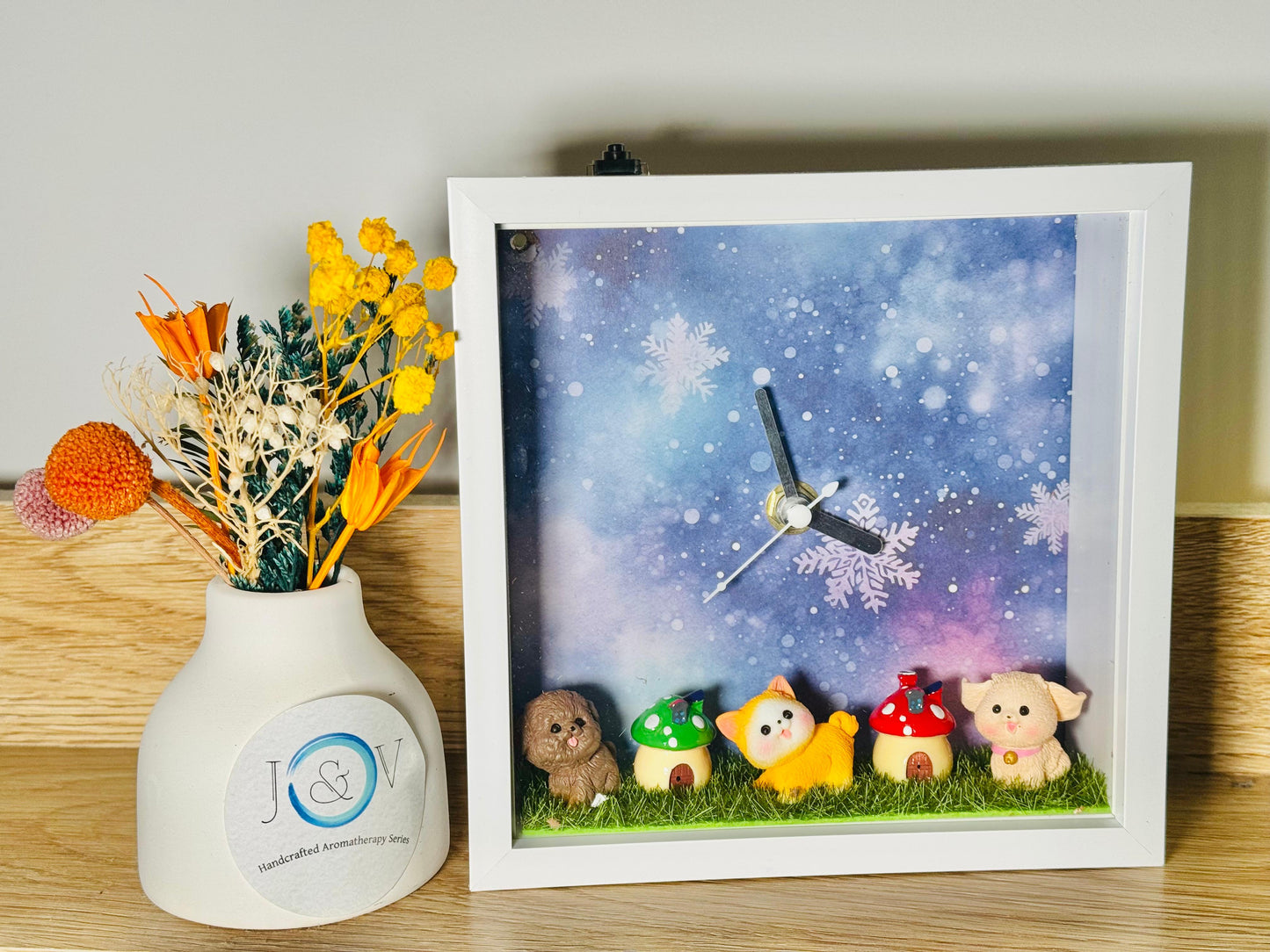 Handmade Clock Frame- Little Puppies