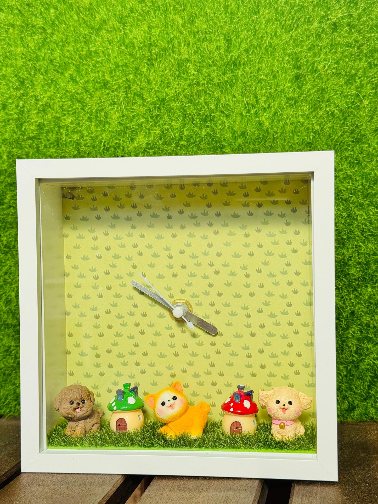 Handmade Clock Frame- Little Puppies