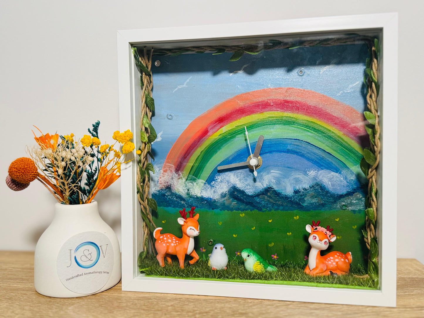 Handmade Clock Frame- (Large) Deer's Garden